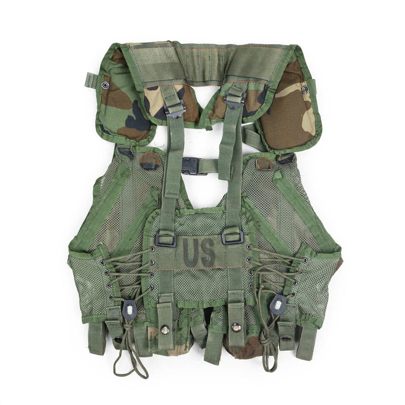 U.S. Military tactical vest combat woodland camouflage magazine grenade pouches