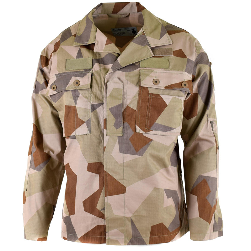 Genuine Swedish army M90 jacket Desert camo field troops lightweight shirt NEW