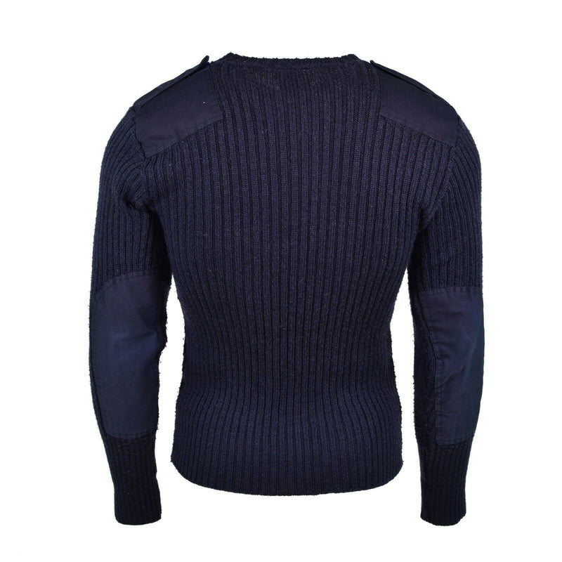 Original British Army Navy Blue sweater Commando Jumper pullover Round neck Wool