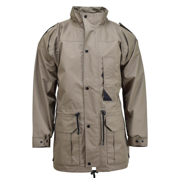 Original Dutch military parka with liner warm officer long khaki jacket surplus
