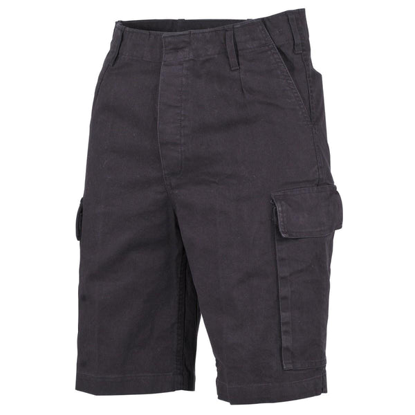 MFH Brand German military style shorts black bermuda sturdy ripstop cotton NEW