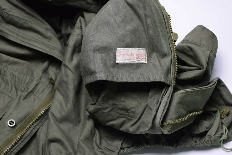 Genuine Belgian army field jacket M64 military cotton waterproof parka Olive OD