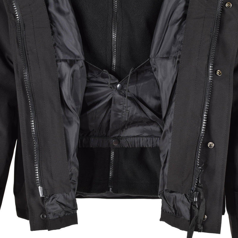 Mil-Tec brand Parka w winter liner warm Black jacket waterproof Men Rain Gear