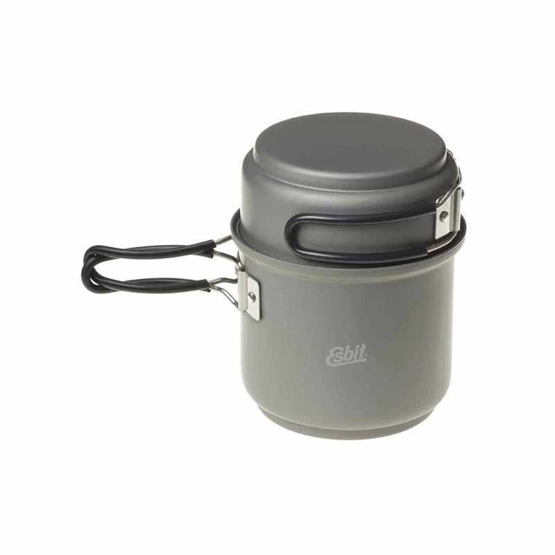 ESBIT Compact Cooking Set Solid Liquid Fuel Hard Anodized Aluminum 985ml Pot