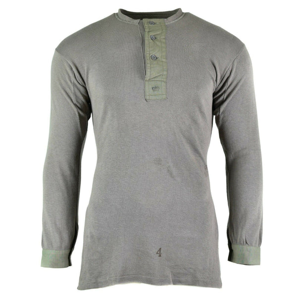 WWII Genuine Swedish army grey shirt military surplus undershirt cold weather