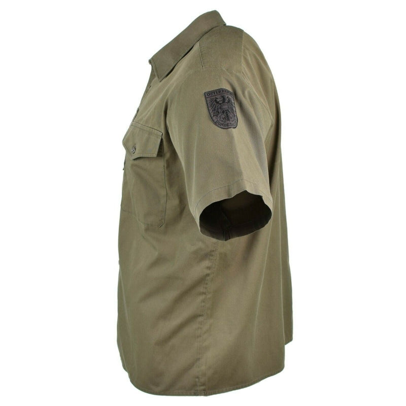 Genuine Austrian army shirt M65 O.D Military combat short sleeve Olive BDU vintage polycotton blend material