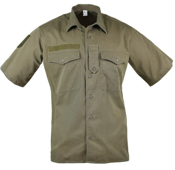 Genuine Austrian army shirt M65 O.D Military combat short sleeve chest pockets hook and loop attachment plates