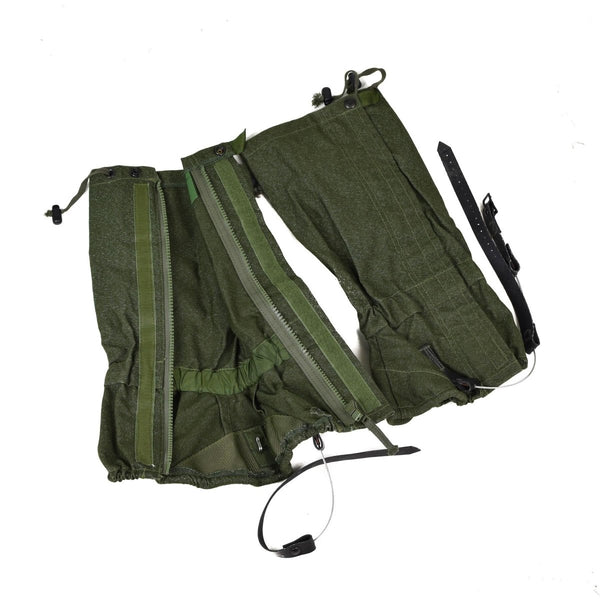Genuine British army Gaiters canvas OD olive hiking military surplus combat boot rope full-zip