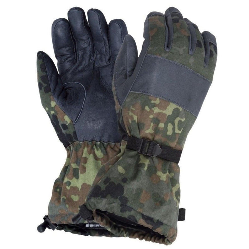 Genuine German army flecktarn camo winter warm combat gloves lined military