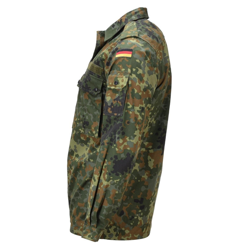 Genuine German Military Field Shirt Women Snap Button Fastening Flecktarn Camo