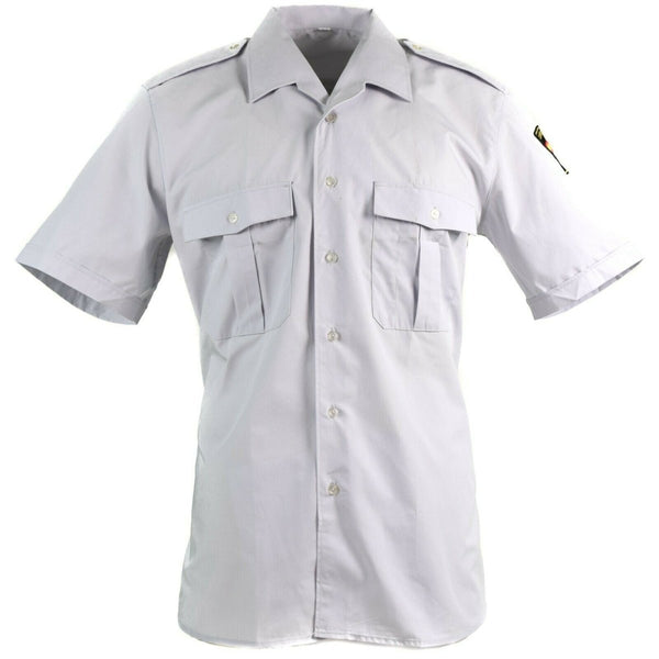 Genuine Spanish Police shirt grey military short sleeves shirts chest pockets vintage lightweight breathable buttons closure