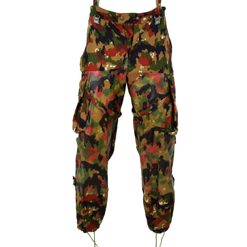 Genuine Swiss army field trousers M70 Switzerland combat Camo sniper pants adjustable waist and bottoms