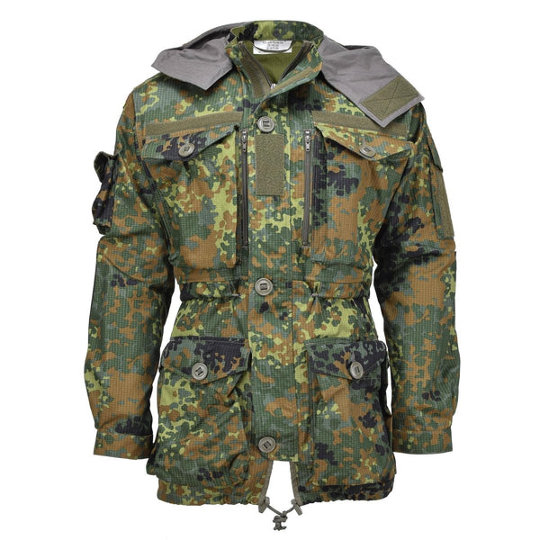 Leo Kohler military ripstop smock jacket flecktarn camouflage tactical cordura adjustable cuffs with hook and loop