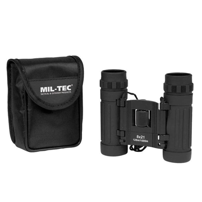 MIL-TEC Collapsible Binocular 8x21 Visual Field 126m Nylon Bag Included Black