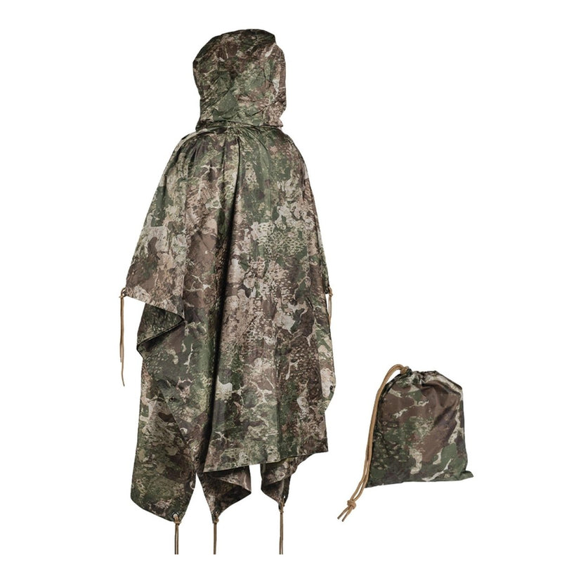 MIL-TEC Poncho camouflage PVC coated waterproof hooded ripstop lightweight tent