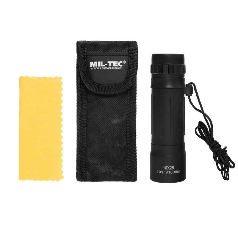 MIL-TEC Tactical Monocular 10x25 Military Scope Outdoor Surveillance Black