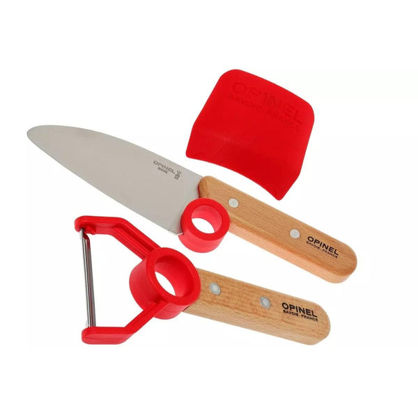 Opinel Le Petit Chef Fixed Knife Childrens Kitchen Set Peeler Finger Guard