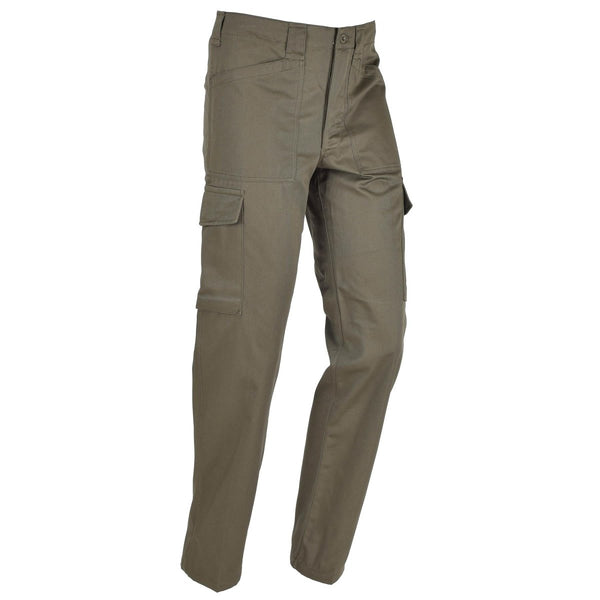 Original Austrian military anzug 75 cargo pants olive work service trousers button fly belt loops activewear