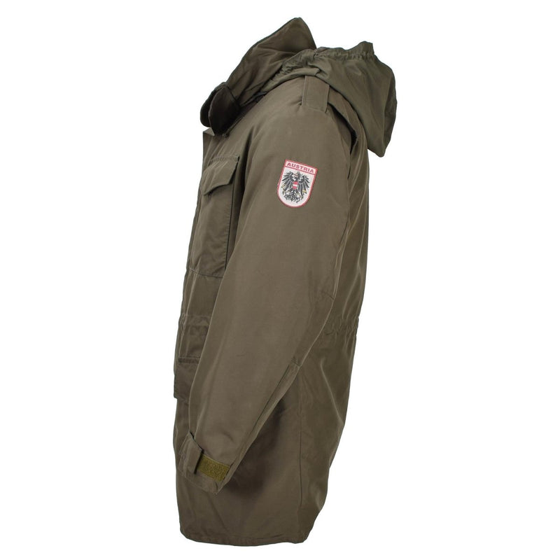 Original Austrian military Gore-Tex parka w liner rain jacket casual formal hood in collar