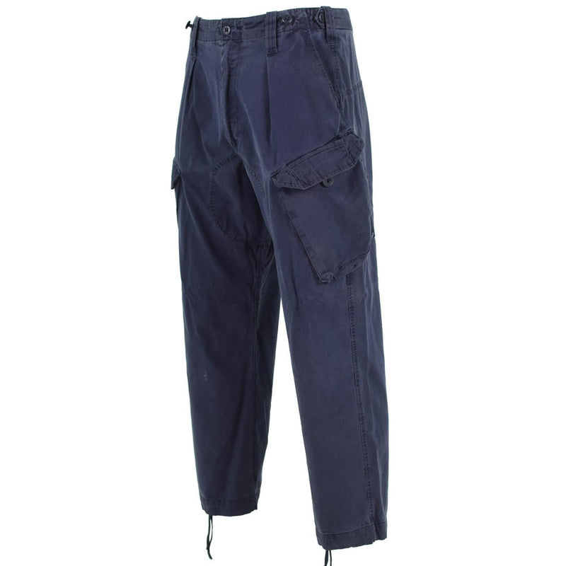 Original British Military Cargo Pants Royal Navy Work Trousers Blue Color