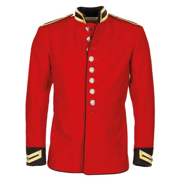 Original British military jacket Tunic red dress cavalry lifeguards golden buttons cuffs edged in black with golden braid