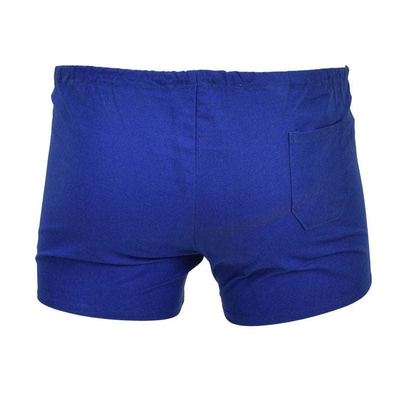 Original Czech military blue short sports shorts men elasticated waist cotton