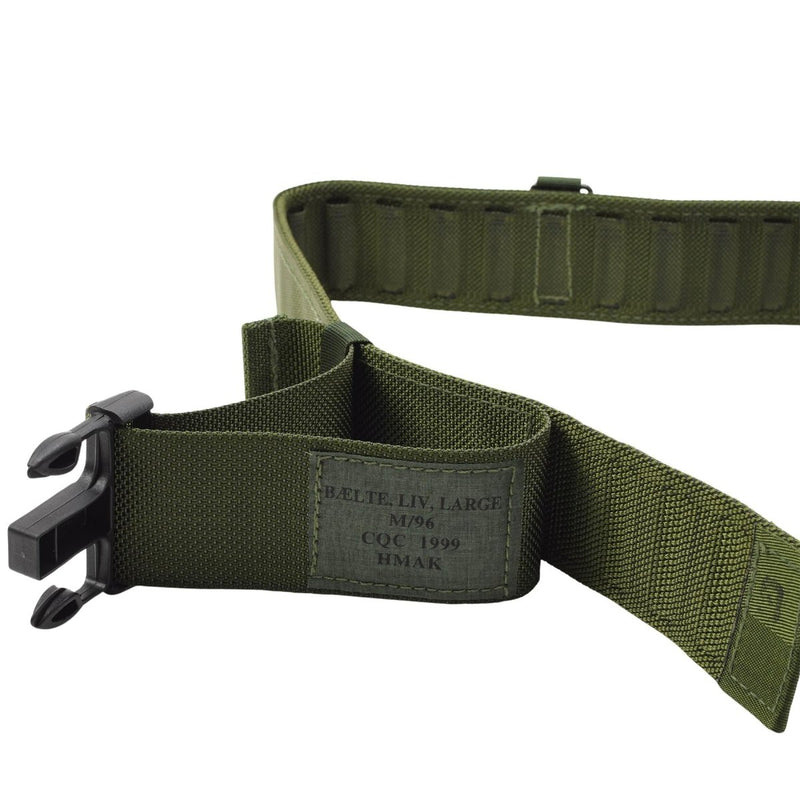Original Danish army tactical belt olive adjustable field webbing combat material polyamide