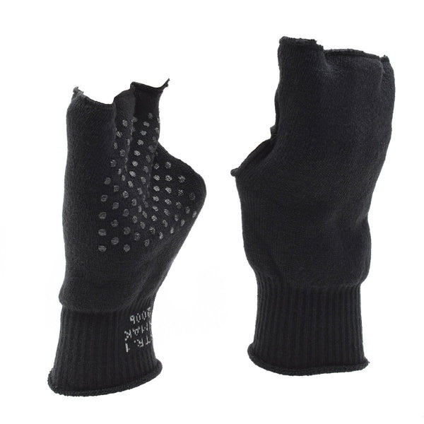 Original Danish military black gloves warmer fingerless non-slip palm army elasticated wrist polyacrylic material