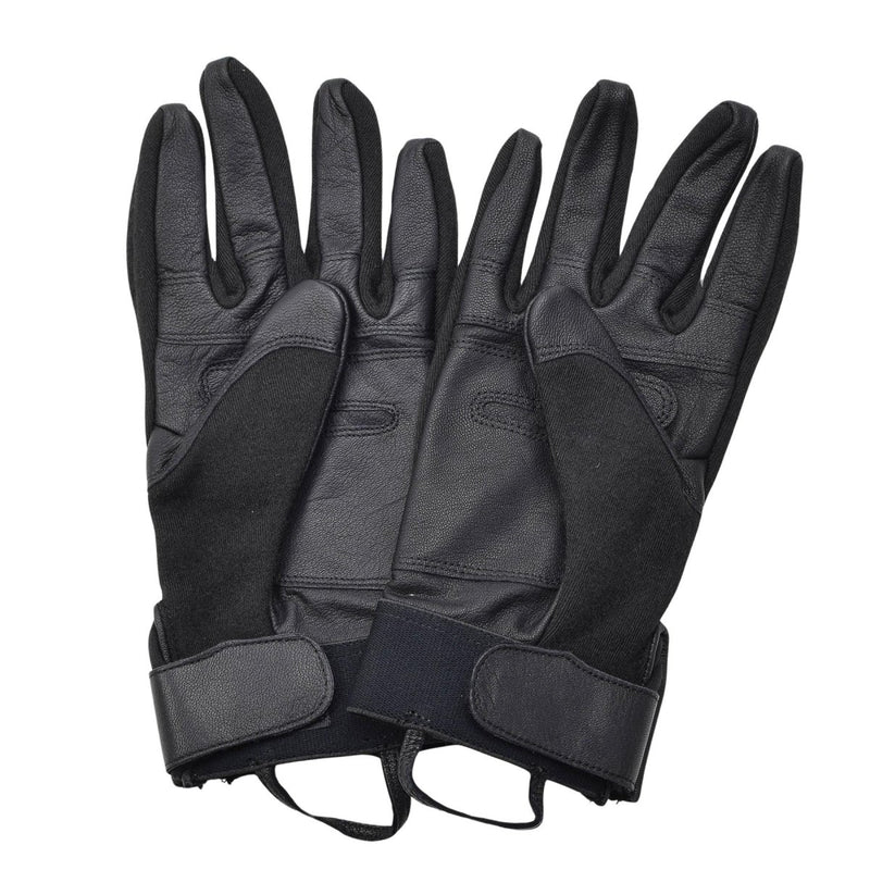 Original Dutch army tactical combat gloves leather palms knuckle protection hook and loop closure