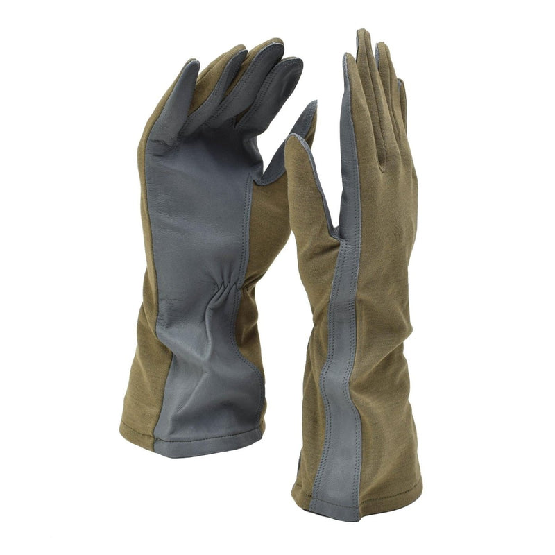 Original Dutch military olive gloves leather heat resistant meta-aramid material warmer elasticated wrist