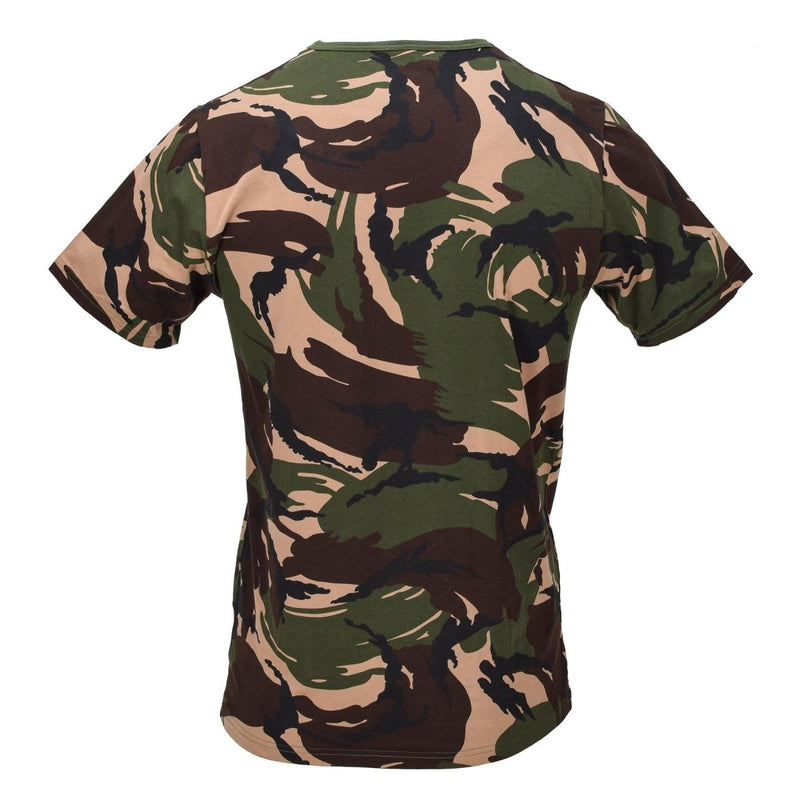 Original Dutch Military T Shirt Lightweight Short Sleeves Woodland Camouflage