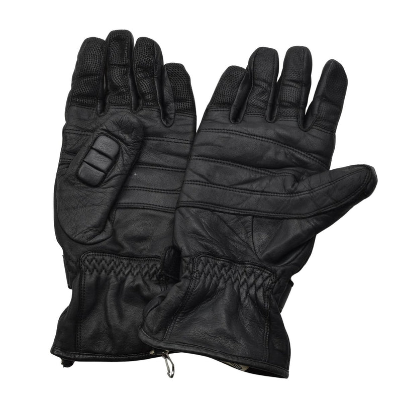 Original Dutch Military Tactical Combat Gloves Leather Knuckle Protection Black