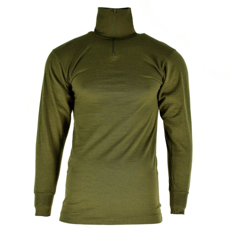 Original Italian army tricot shirt zipper Undershirt F1 thermal Green high collar breathable 1/4zip