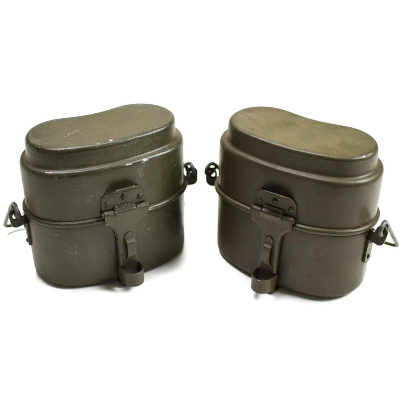 Original Polish Army mess kit Aluminum military bowler pot vintage camping Olive