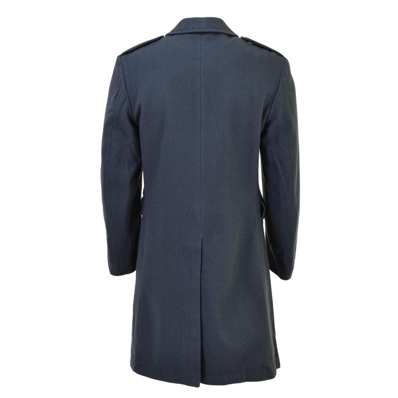 Original Swedish military blue overcoat wool golden buttons vintage long coat