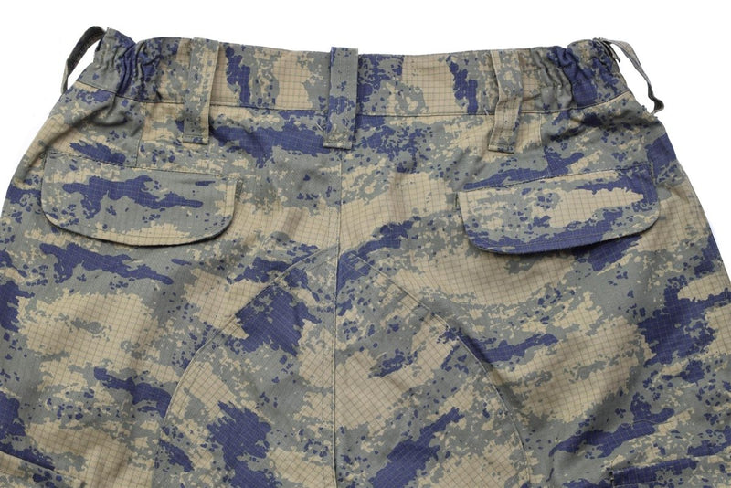 Original Turkish army blue digital camo tactical pants back pockets belt loops