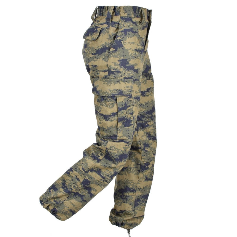 Original Turkish army blue digital camo tactical pants slash cargo pockets