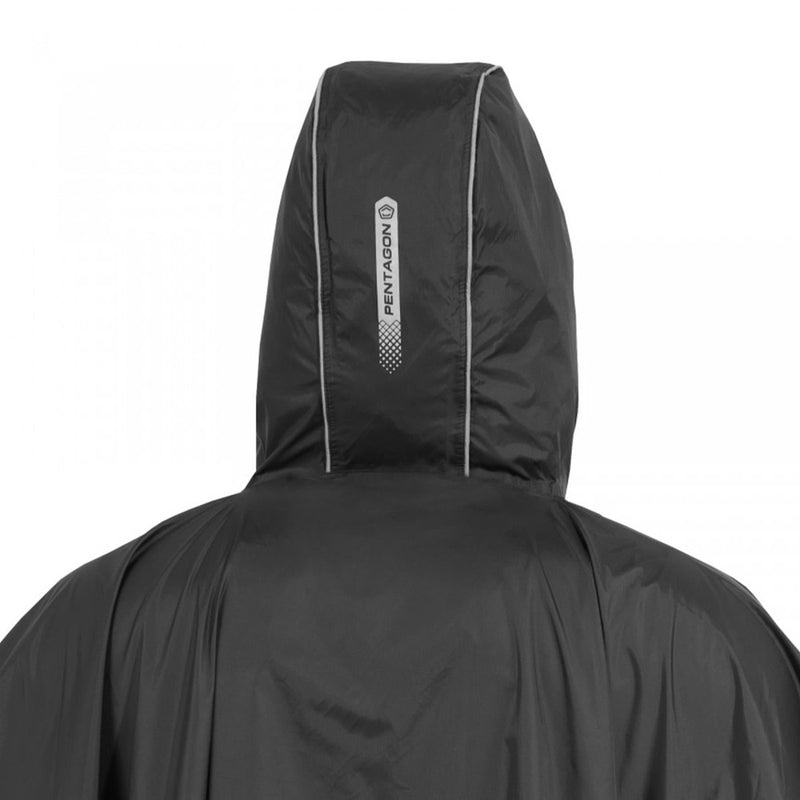 PENTAGON Cloudburst Packable Poncho Waterproof Breathable Reflective Details