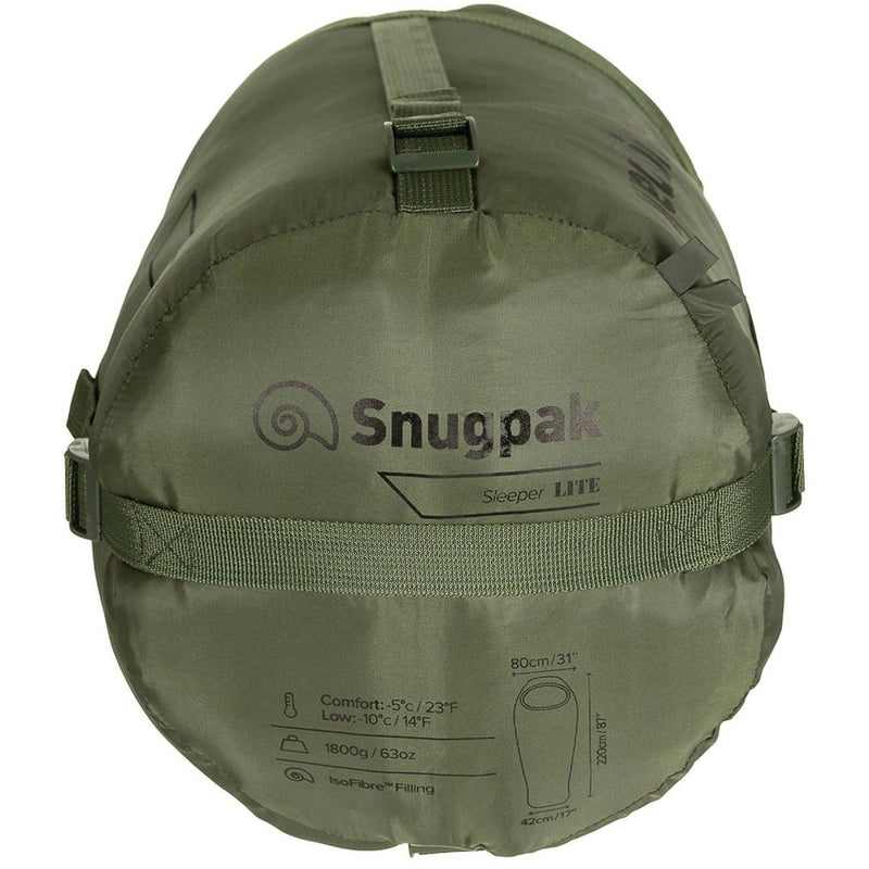 Snugpak Sleeping Bag Sleeper Lite IsoFibre Filling Easy Transport OD Green