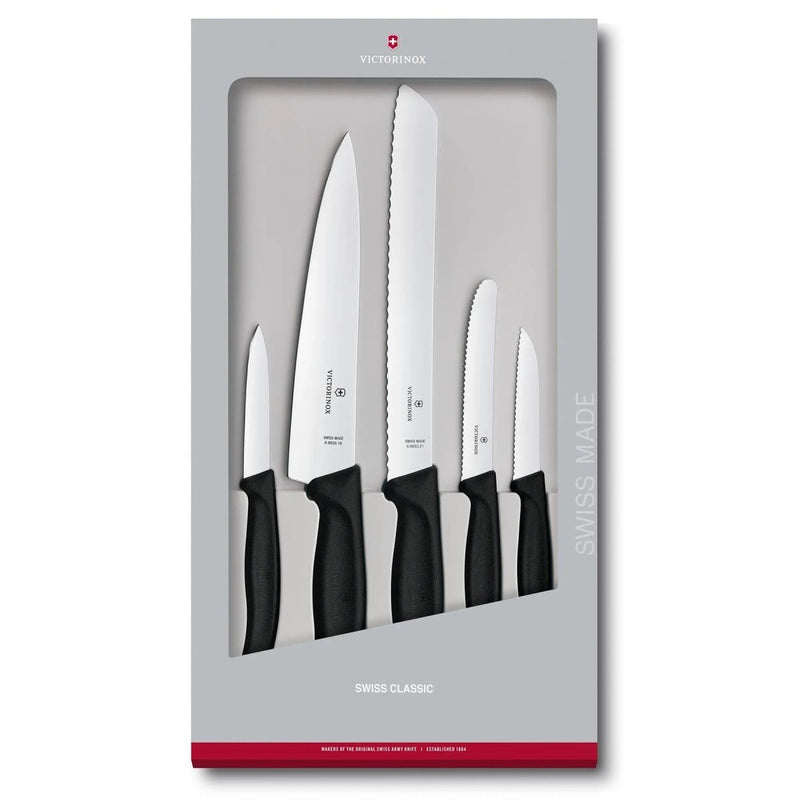 Victorinox Swiss Classic 5 Piece Kitchen Knife Set Stainless Steel TPE Handle