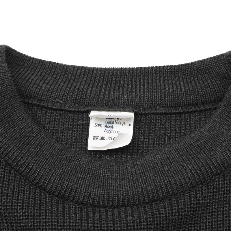 Belgian Military round neck design sweater wool dark green warm breathable pullover