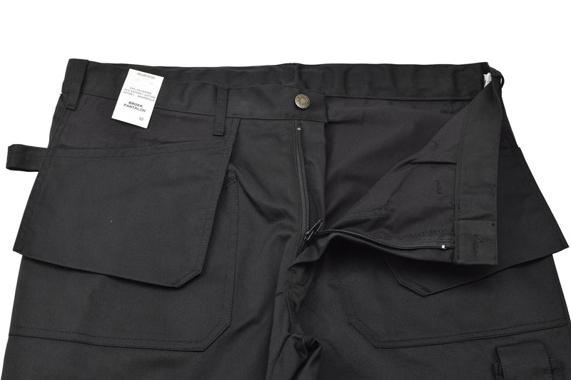 Original Belgian Military work cargo pants durable adjustable waist reinforced knees black