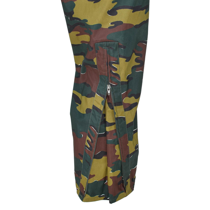 Belgian Military waterproof pants jigsaw camo seyntex rain trousers zippered legs for easy donning