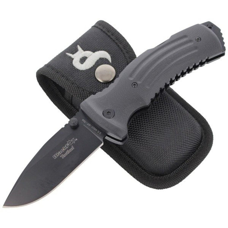 tactical folding knife drop point blade