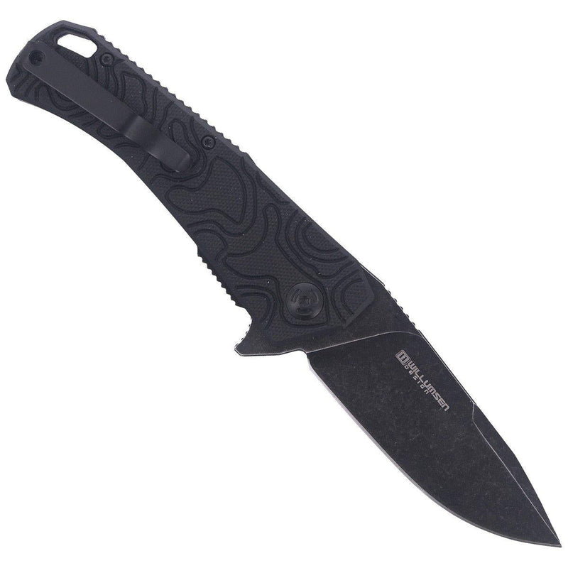 tactical folding pocket knife black coated