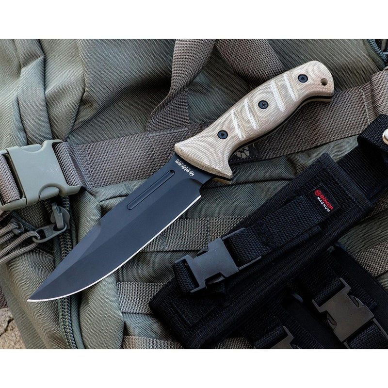 black coated tactical knife