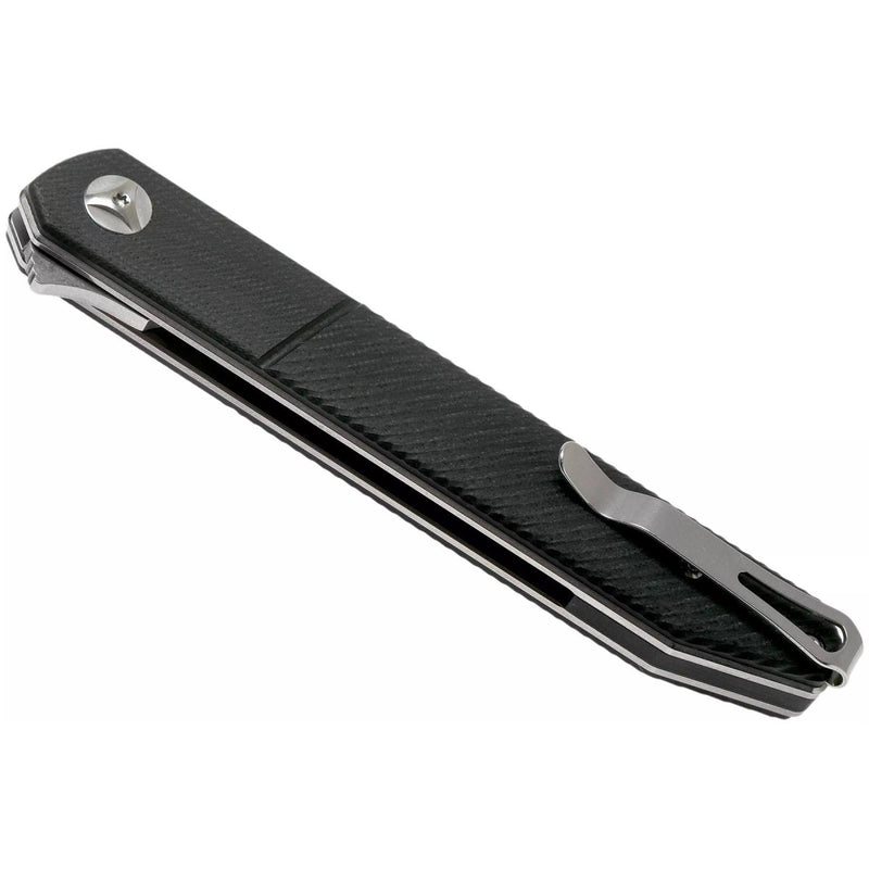 knife compact folding liner lock 440A steel black G10 handle