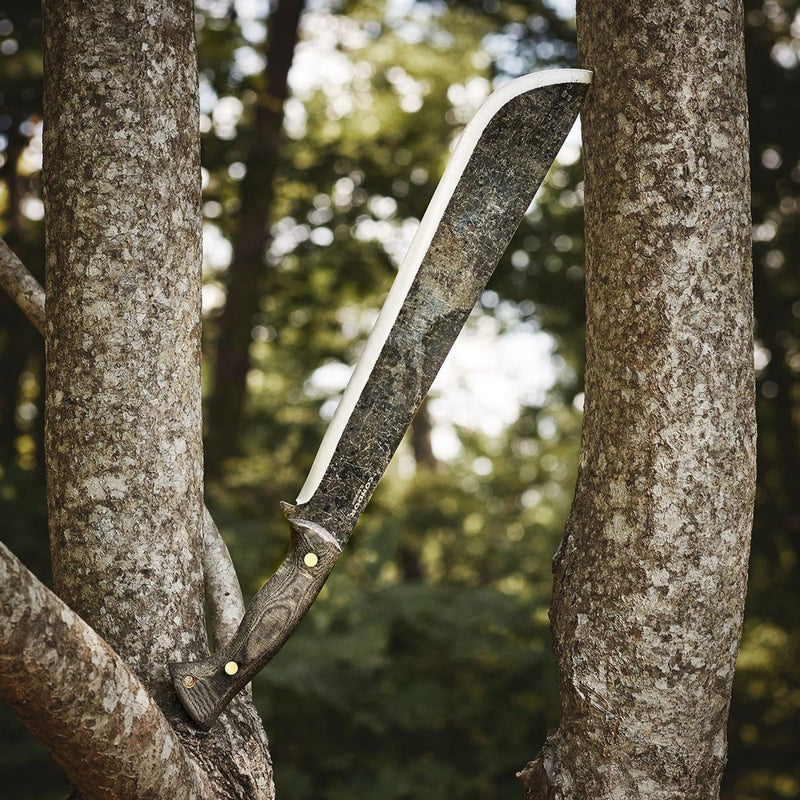 Carbon steel straight machete camping hiking bushcraft tool