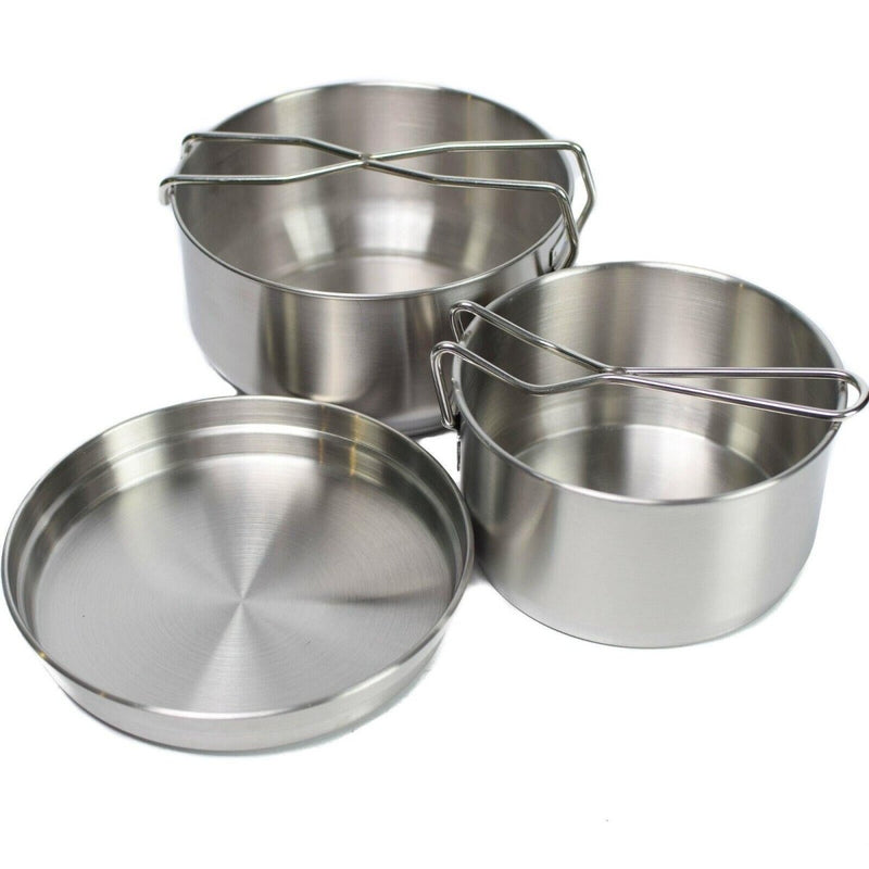 Military 3 parts cookware pots set stainless steel mess kit cook Czech