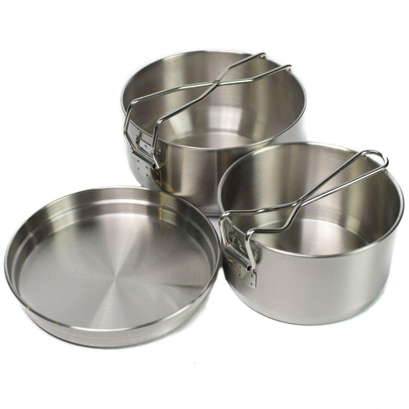 Czech Army Bushcraft Camping Cooker Military Stainless Mess Kit cookware 3 parts